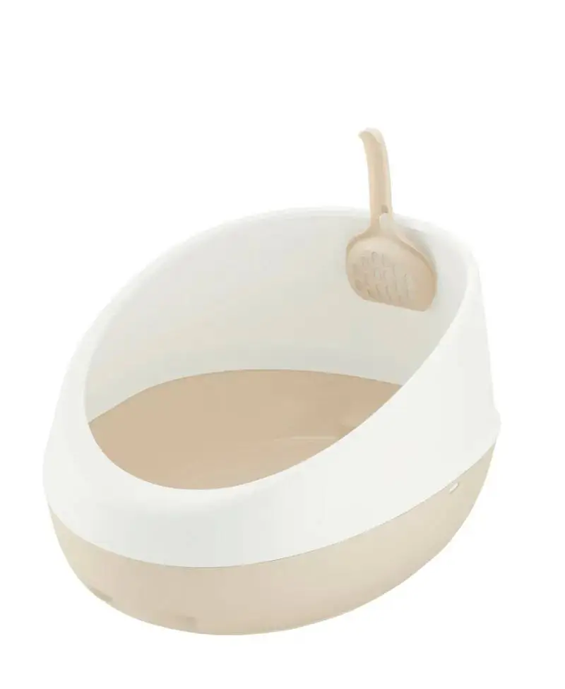 Richell  日本製 -半罩式貓砂盤 -白色